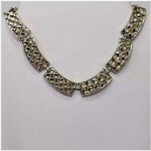 Vintage Sarah Coventry Basket Weave Choker Necklace Gold Tone 1960